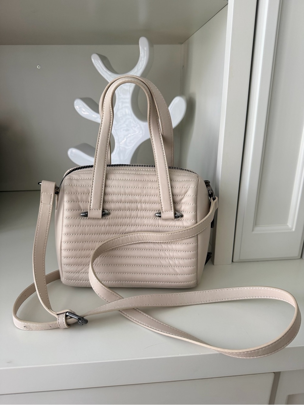 CELINE DION Vibrato Satchel Top Handle Cross Body Leather Purse NEW Retail $400 - Picture 11 of 14